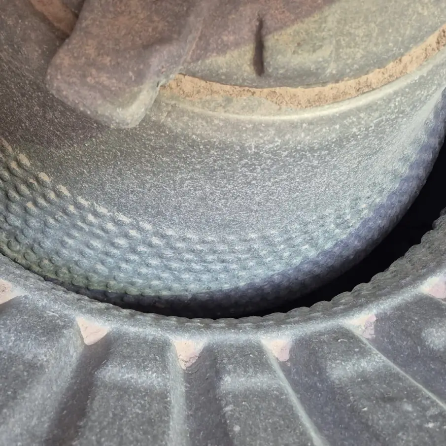 närbild på mantlar för krossar