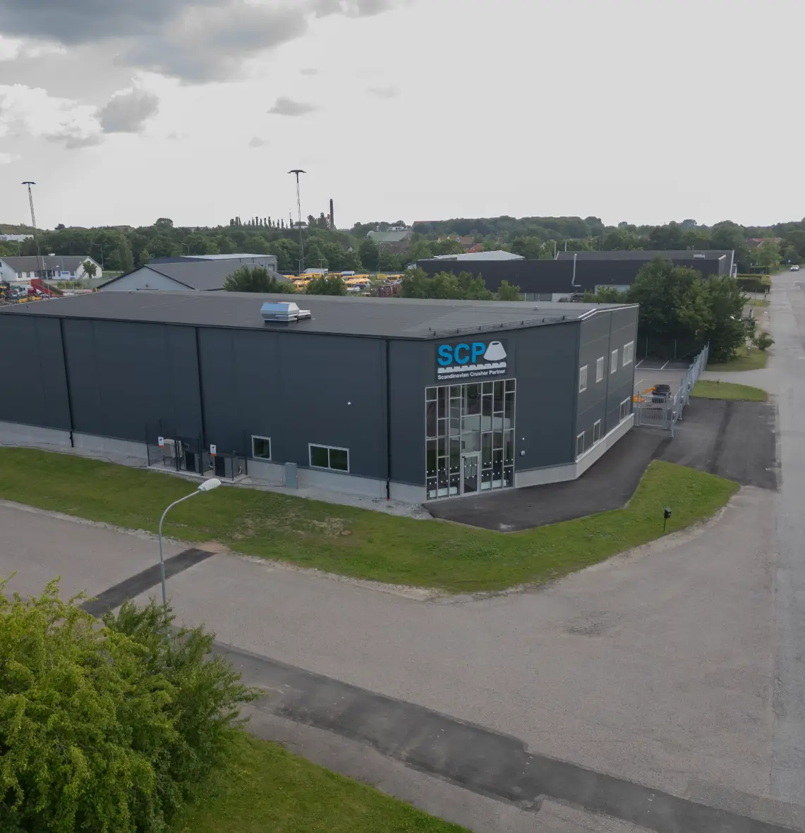 Drönarbild på SCP:s kontor